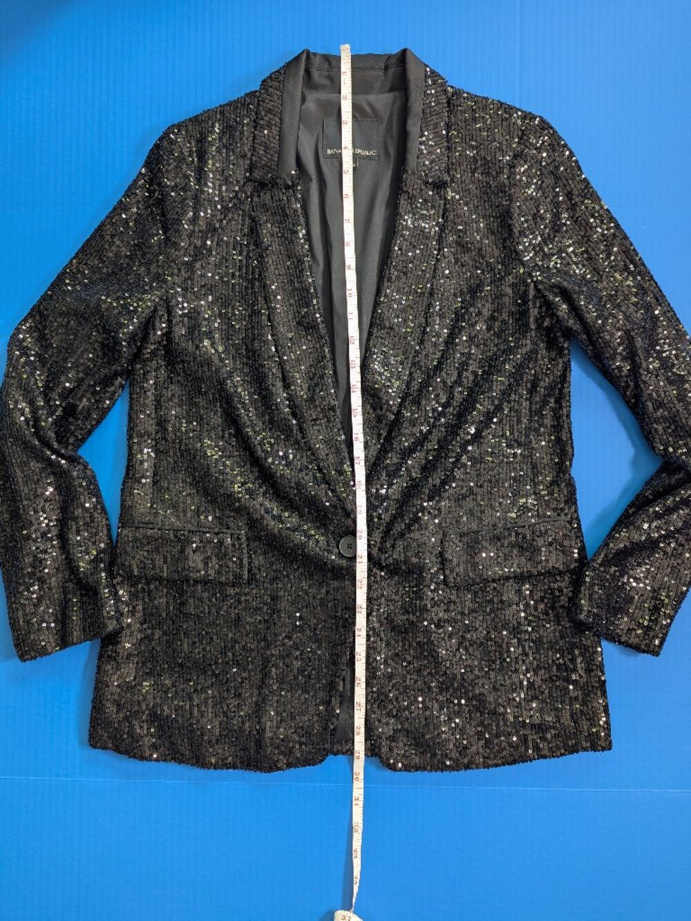 NWOT Banana Republic Soft Sequin Blazer Jacket, Black, Size 6 - Picture 8 of 15